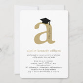 Classic Monogram Alphabet A Foto Graduation Party Einladung (Vorderseite)