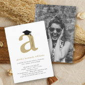 Classic Monogram Alphabet A Foto Graduation Party Einladung