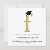 Classic Monogram Alphabet F Foto Graduation Party Einladung (Vorderseite)