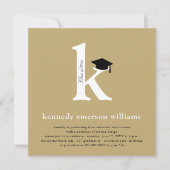 Classic Monogram Alphabet K Foto Graduation Party Einladung (Vorderseite)