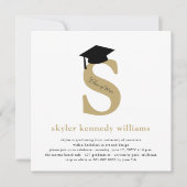 Classic Monogram Alphabet S Foto Graduation Party Einladung (Vorderseite)
