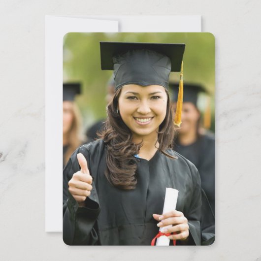 Classic Monogram Alphabet V Foto Graduation Party Einladung (Rückseite)