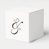 Classic Monogram Ampersand White Wedding Geschenkschachtel (Vorderseite)