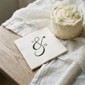 Classic Monogram Ampersand White Wedding Serviette