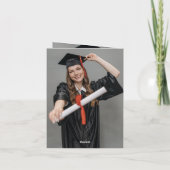 Classic Monogram B Graduation Cap Foto Modernst Dankeskarte (Rückseite)