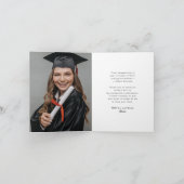 Classic Monogram B Graduation Cap Foto Modernst Dankeskarte (Innenseite)