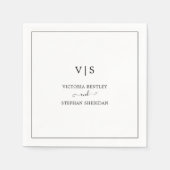 Classic Monogram Black and White Elegante Wedding Serviette (Vorderseite)