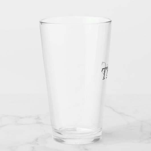 Classic Monogram Black INITIALS Wedding Barware Glas (Rechts)