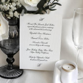 Classic Monogram Black Wedding Probe Dinner Einladung