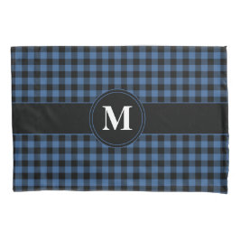 Classic Monogram Blue and Black Gingham Kissenbezug