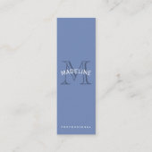 Classic Monogram Blue mit Arc Text Mini Visitenkarte (Vorderseite)