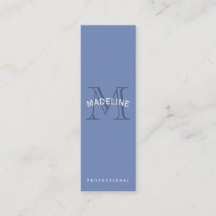 Classic Monogram Blue mit Arc Text Mini Visitenkarte