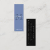 Classic Monogram Blue mit Arc Text Mini Visitenkarte (Vorne/Hinten)