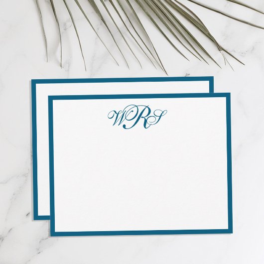 Classic Monogram Blue Mitteilungskarte