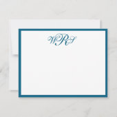 Classic Monogram Blue Mitteilungskarte (Vorderseite)