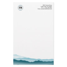 Classic Monogram Blue Mountain View Business Paper