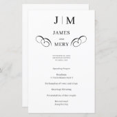 Classic Monogram Calligraphy Wedding Program (Vorne/Hinten)