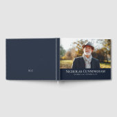 Classic Monogram Custom Foto Memorial Gästebuch (Voll)