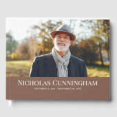 Classic Monogram Custom Foto Memorial Gästebuch (Vorderseite)