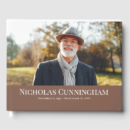 Classic Monogram Custom Foto Memorial Gästebuch