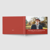 Classic Monogram Custom Foto Memorial Gästebuch (Voll)