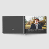Classic Monogram Custom Foto Memorial Gästebuch (Voll)