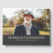 Classic Monogram Custom Foto Memorial Gästebuch (Vorderseite)
