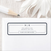 Classic Monogram Dark Navy Blue Border Address (Insitu)
