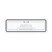 Classic Monogram Dark Navy Blue Border Address (Vorne)