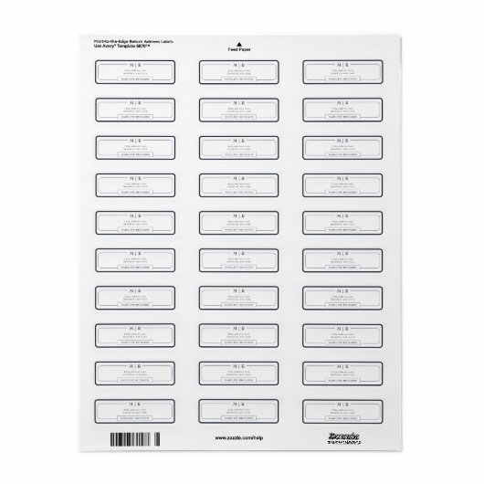 Classic Monogram Dark Navy Blue Border Address (Vorne)