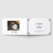 Classic Monogram Elegant Border Wedding Gästebuch (Voll)
