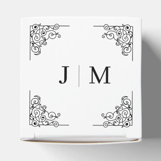 Classic Monogram Elegant Border Wedding Geschenkschachtel (Oben)