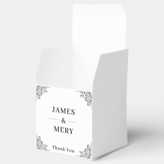 Classic Monogram Elegant Border Wedding Geschenkschachtel (Geöffnet)