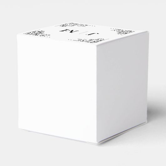 Classic Monogram Elegant Border Wedding Geschenkschachtel (Rückseite)