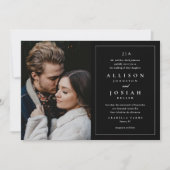 Classic Monogram Elegant Foto Wedding Einladung (Vorderseite)
