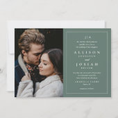 Classic Monogram Elegant Foto Wedding Einladung (Vorderseite)