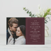 Classic Monogram Elegant Foto Wedding Einladung (Stehend Vorderseite)