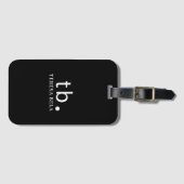 Classic Monogram Elegant Minimal Black and White  Gepäckanhänger (Vorderseite (Horizontal))