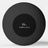Classic Monogram Elegant Minimal Black Style Art Tischtennisball (Rückseite)