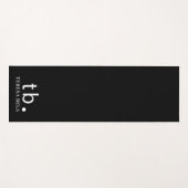 Classic Monogram Elegant Minimal Black White Style Yogamatte (Vorderseite (Horizontal))