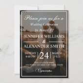  Classic Monogram Elegant Photo Wedding Invitation Einladung (Vorderseite)