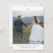 Classic Monogram Elegant Script Two Foto Wedding Save The Date (Vorderseite)