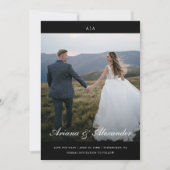 Classic Monogram Elegant Script Two Foto Wedding Save The Date (Vorderseite)