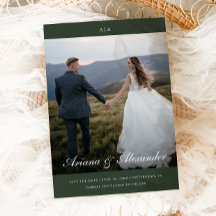 Classic Monogram Elegant Script Two Foto Wedding