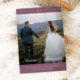 Classic Monogram Elegant Script Two Foto Wedding Save The Date