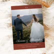 Classic Monogram Elegant Script Two Foto Wedding