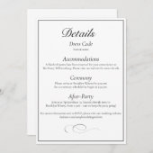 Classic Monogram Elegant Wedding Detail Card Einladung (Vorne/Hinten)
