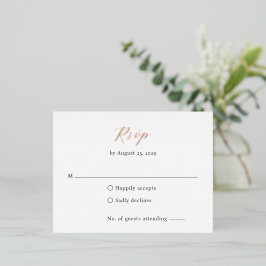 Classic Monogram Elegant Wedding Foil RSVP Card Folie Einladungspostkarte