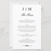 Classic Monogram Elegant Wedding Menu (Vorderseite)