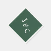 Classic Monogram Emerald Green Wedding Napkin Serviette (Ecke)